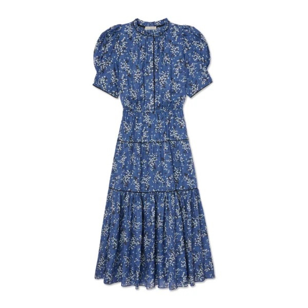 Corrine Floral-Print Puff-Sleeve Midi Dress by Ulla Johnson Size 8
